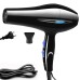 byeleno Professional Black Hairdryer - Salon Quality with Multiple Heat and Speed Settings